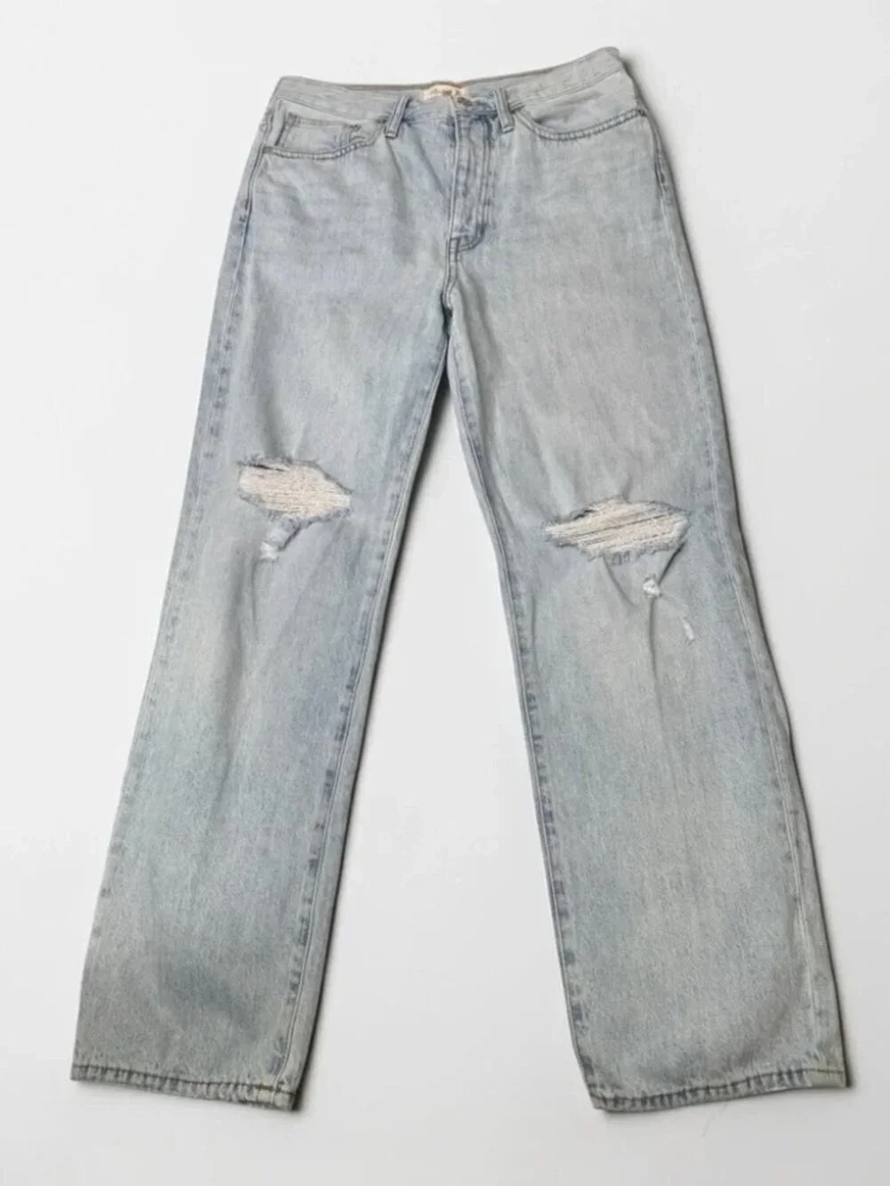 Madewell The Dadjean in light Blue Wash: Ripped Edition Sz 27 - Picture 7 of 10